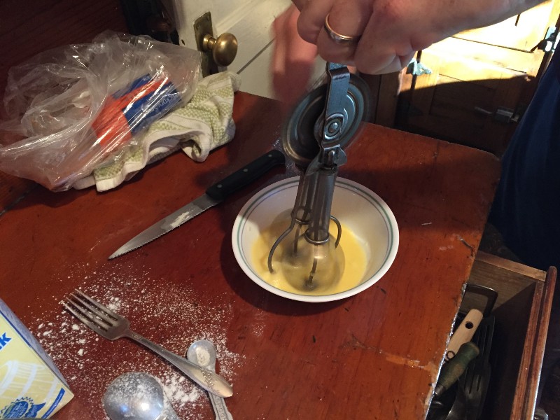 Whisking eggs