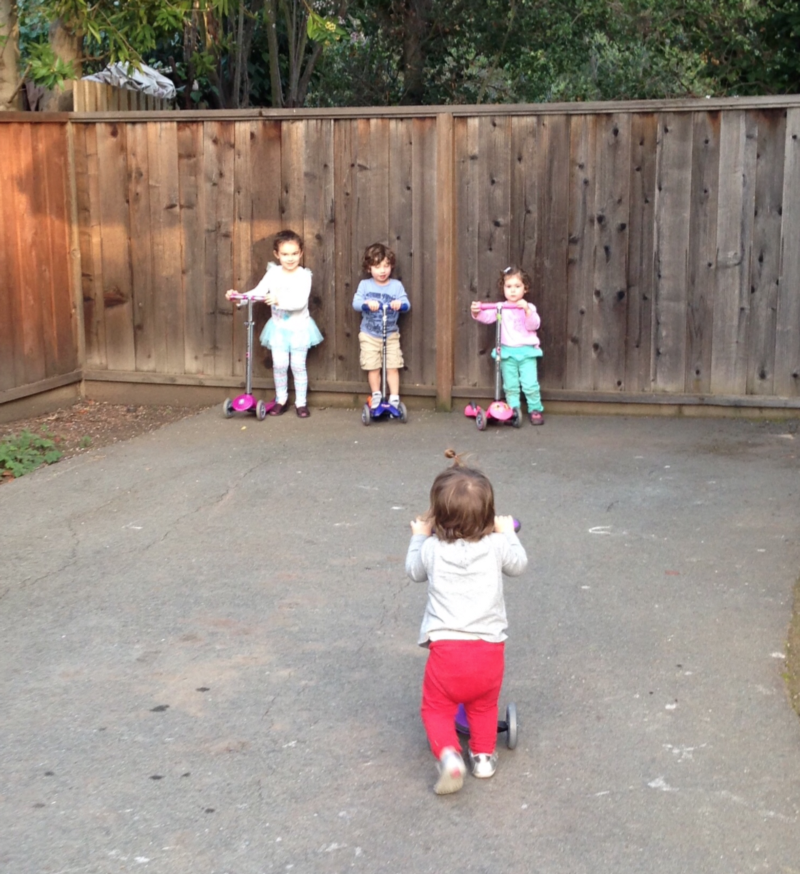 Kids playing games in the neighborhood