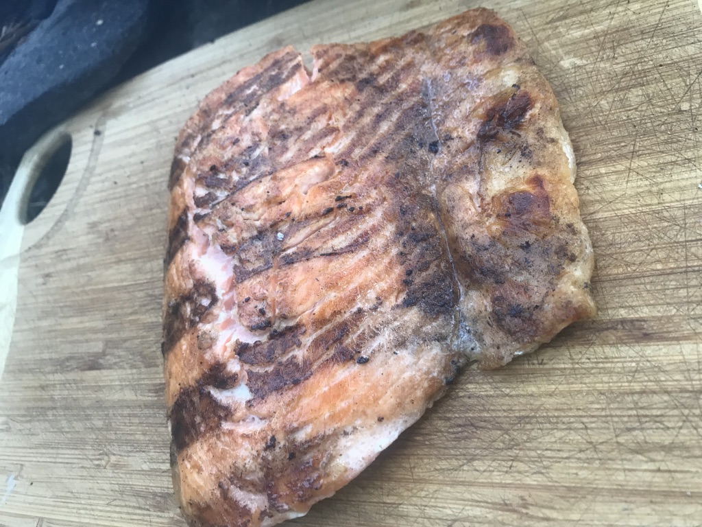 A perfectly grilled Atlantic salmon
