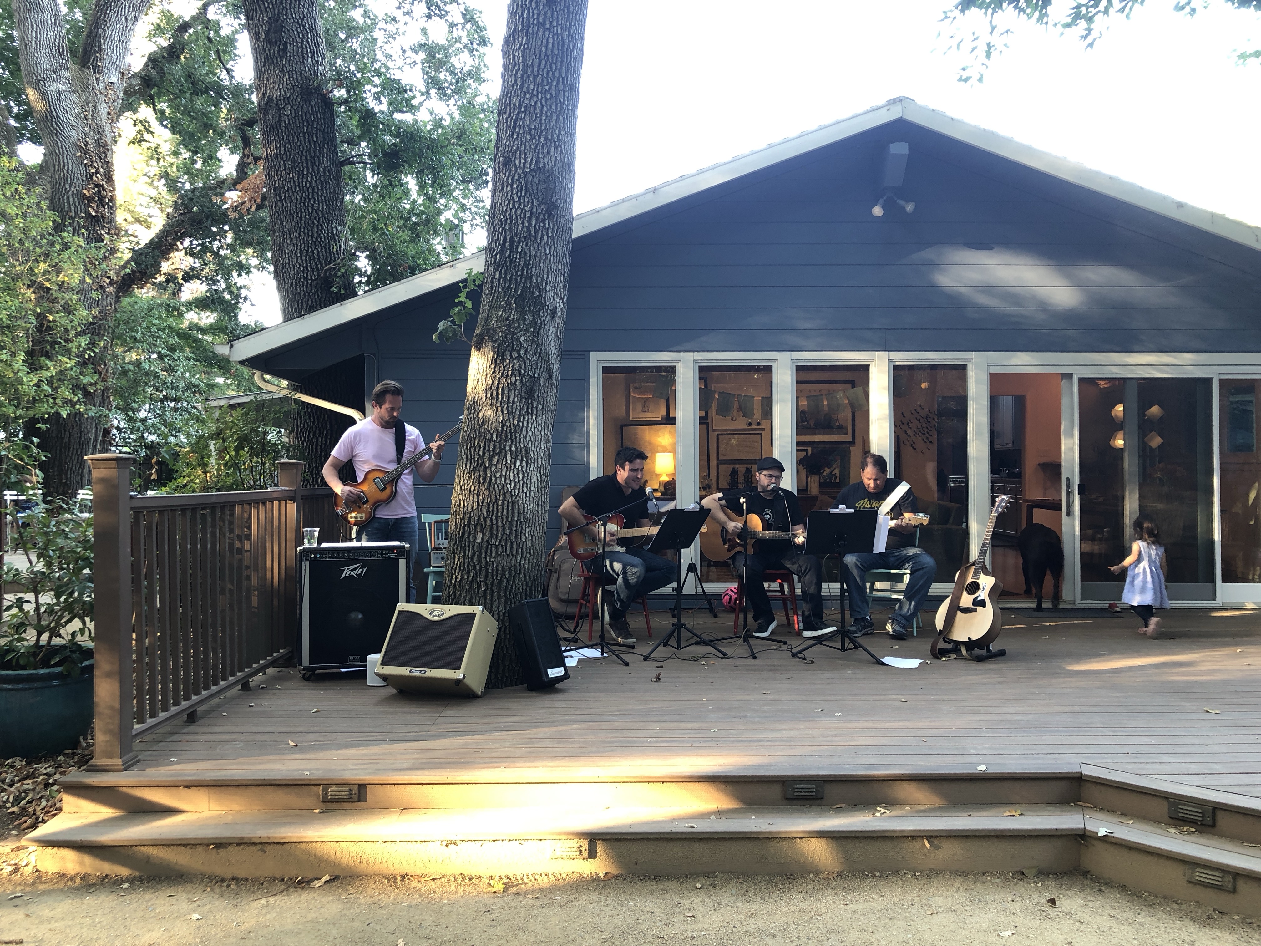 Backyard concert setup
