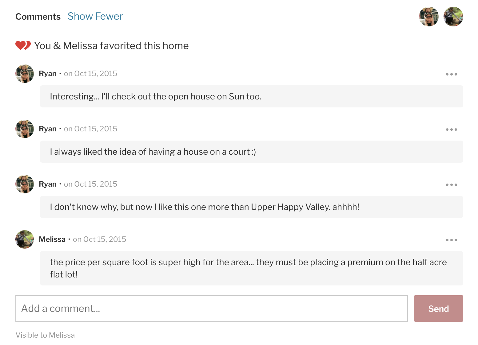 Redfin message screenshot