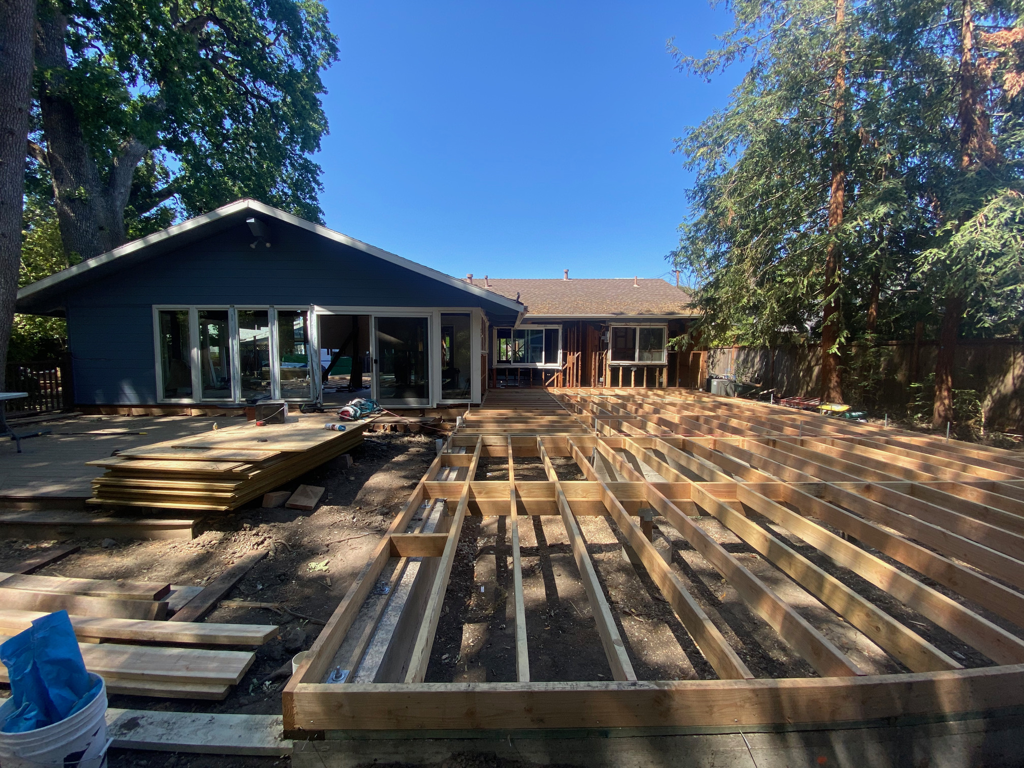 Addition construction - floor joists installation