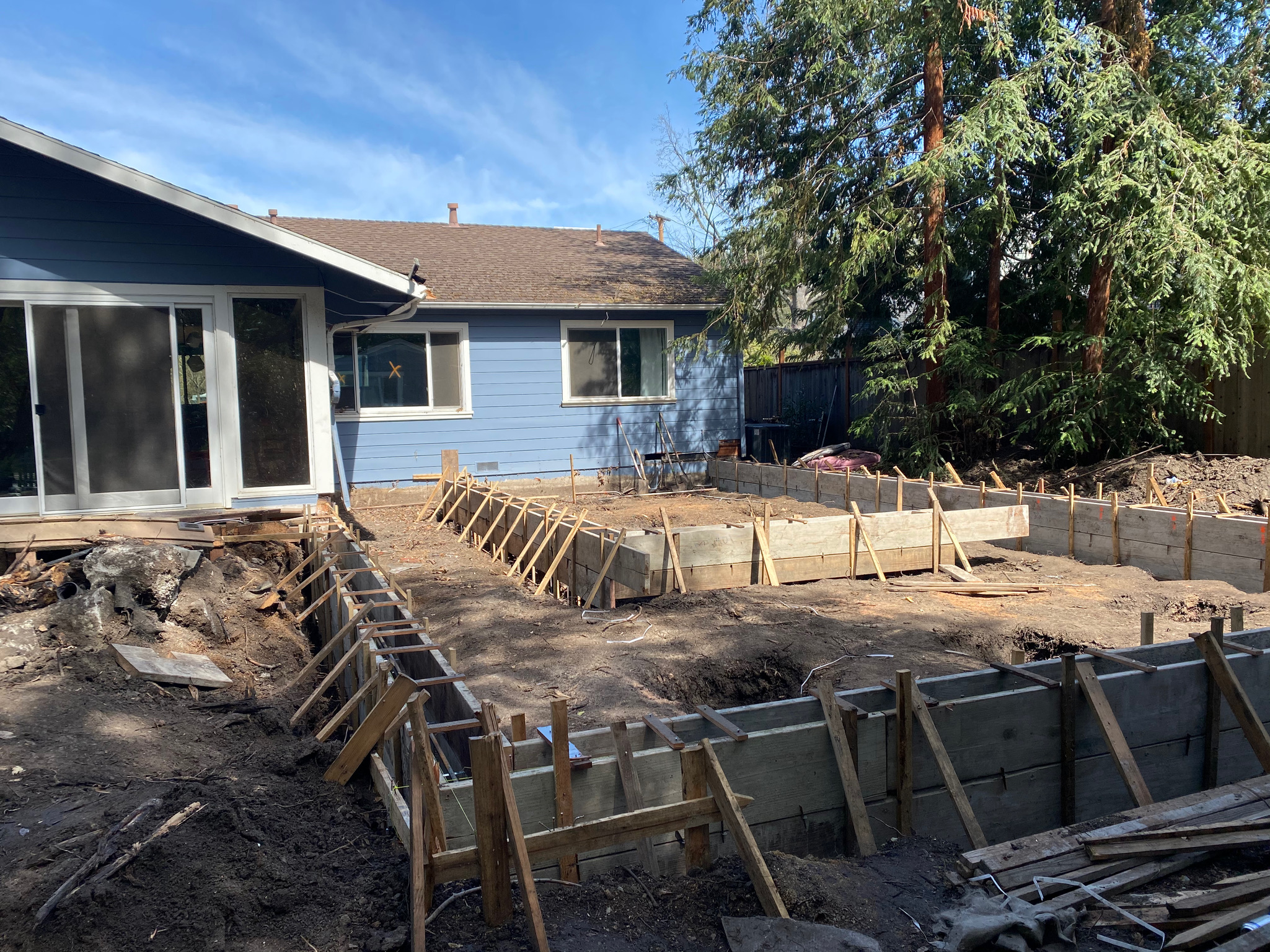 Addition construction - foundation digging
