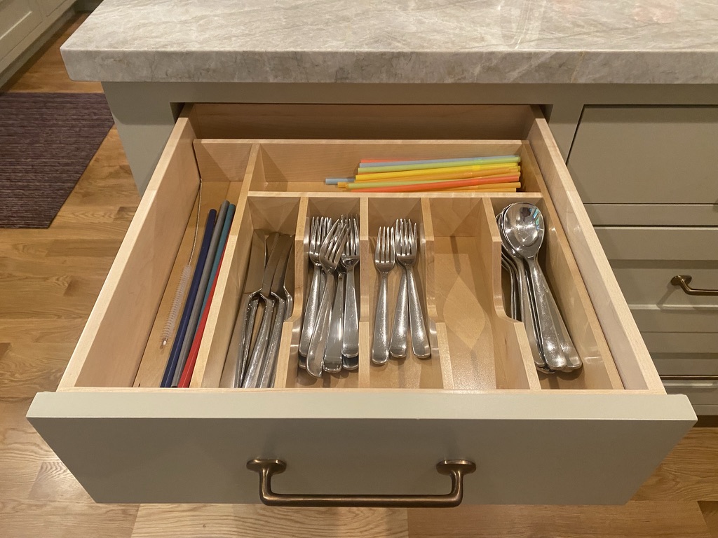 Kitchen drawer organizer - dish storage