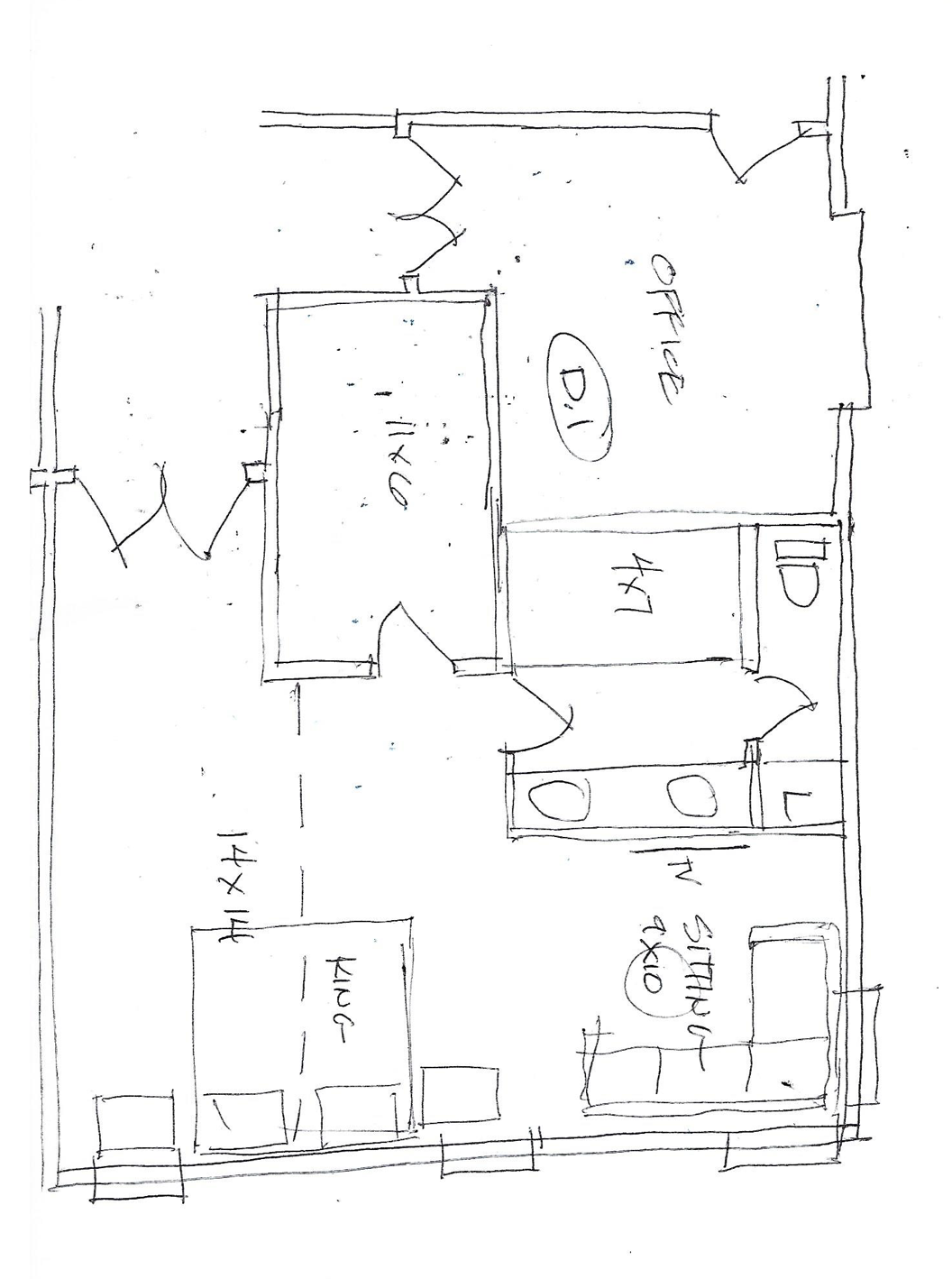 Early design sketch - kitchen layout