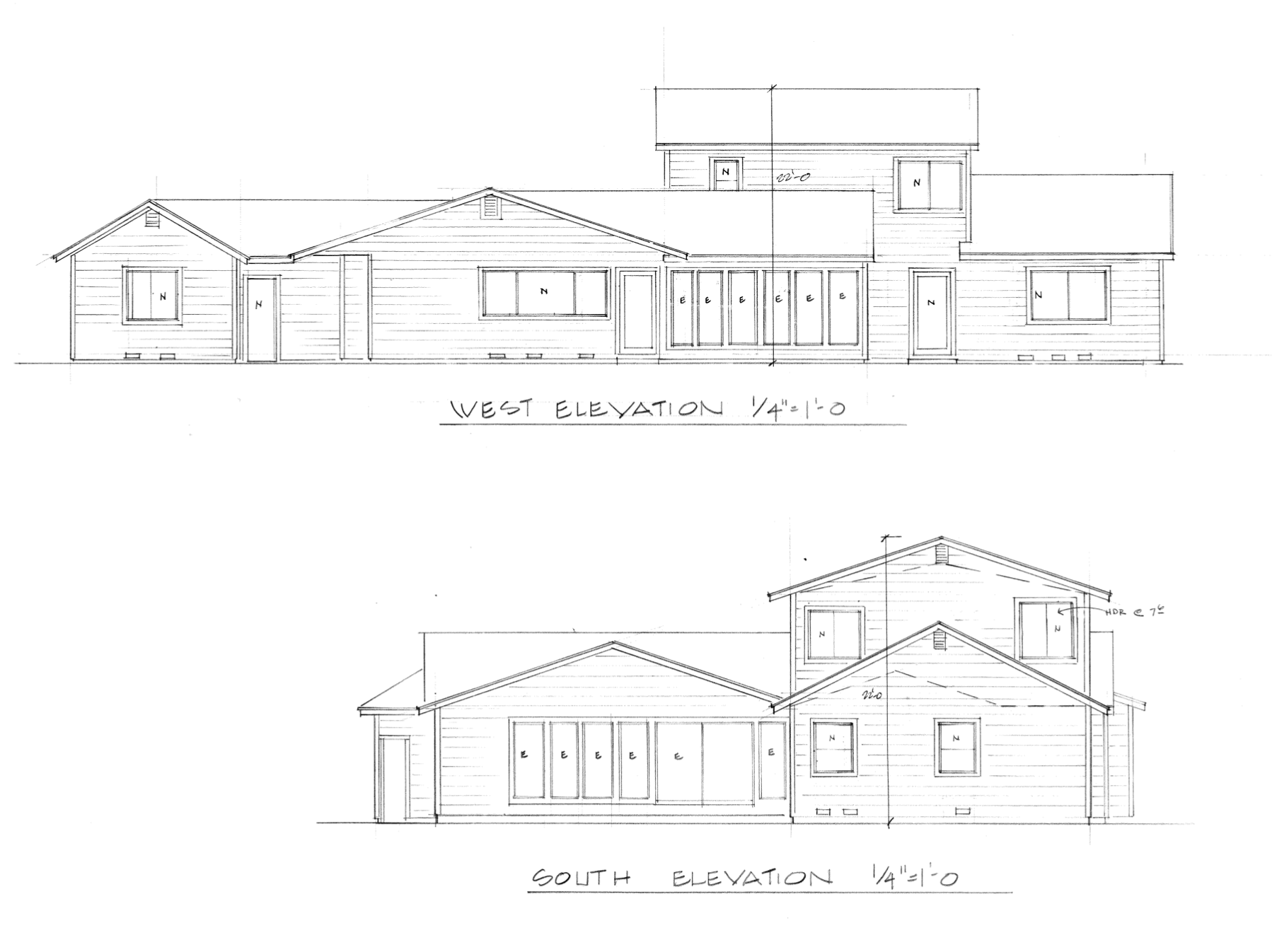 House elevation drawing - side view