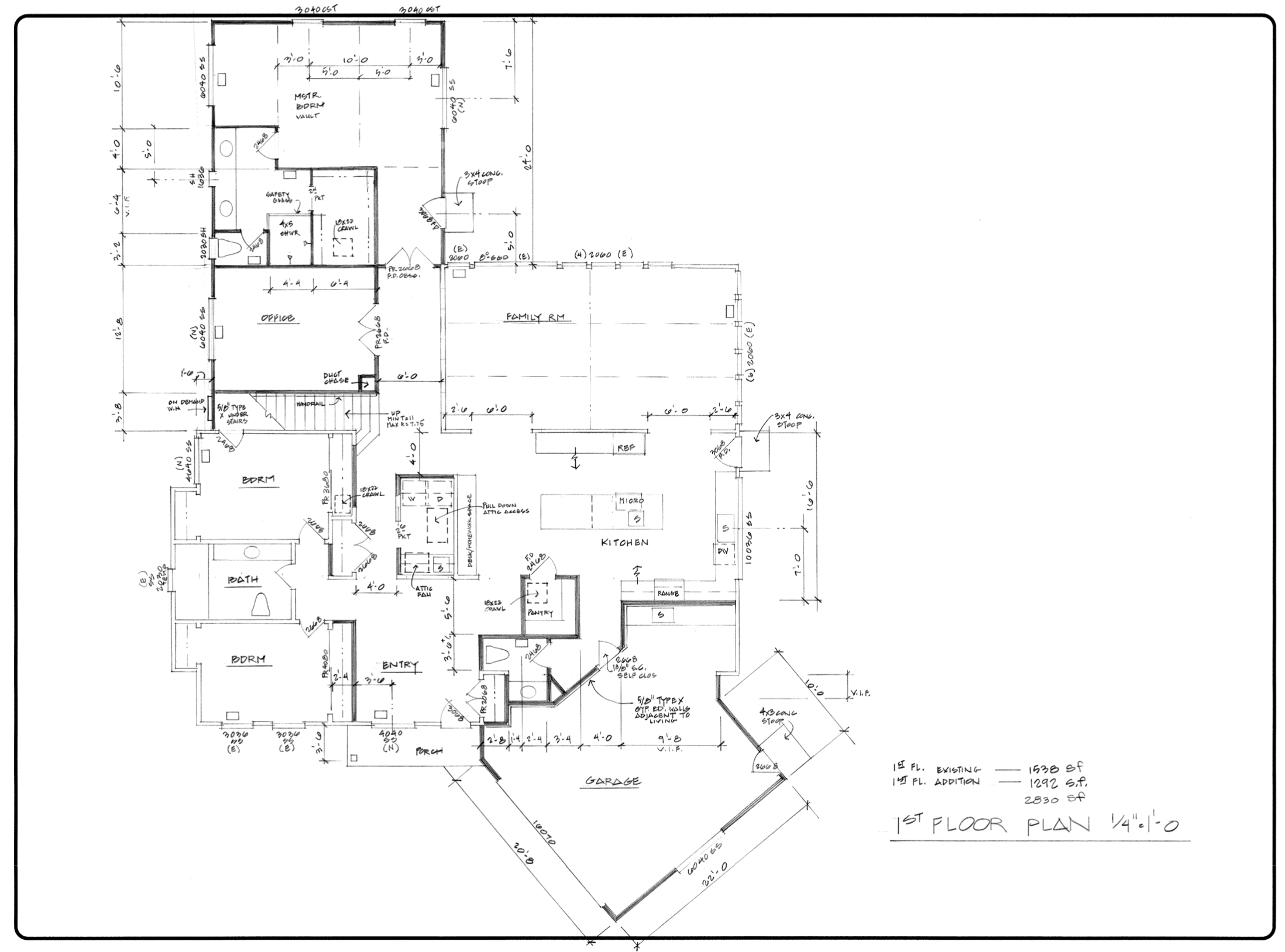 Complete architectural plan - roof and electrical