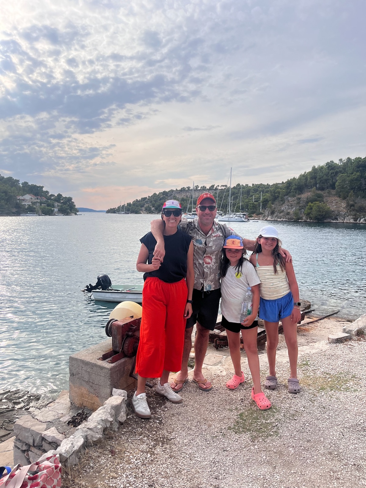 The four of us on the quay at the end of the day