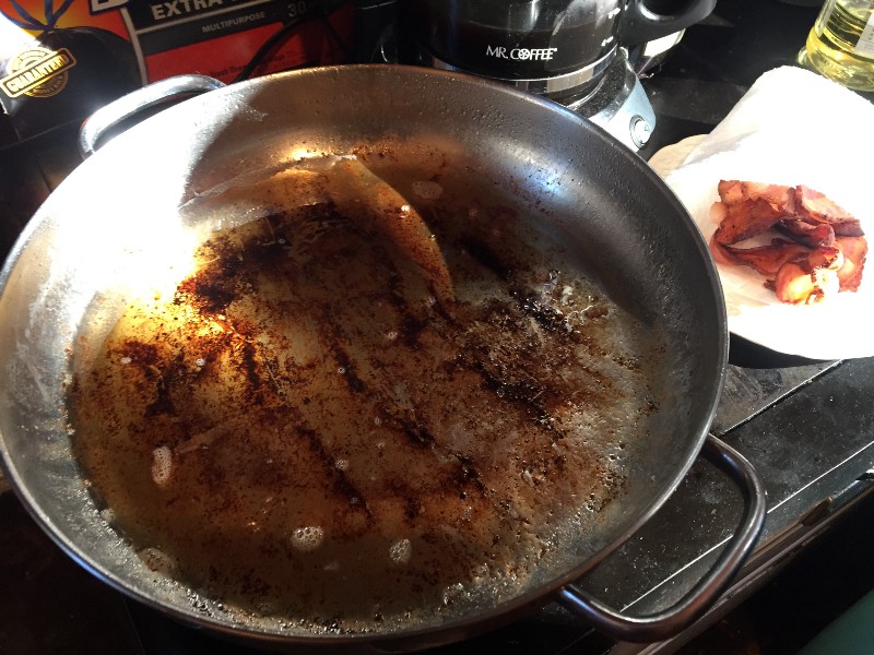Adding melted butter