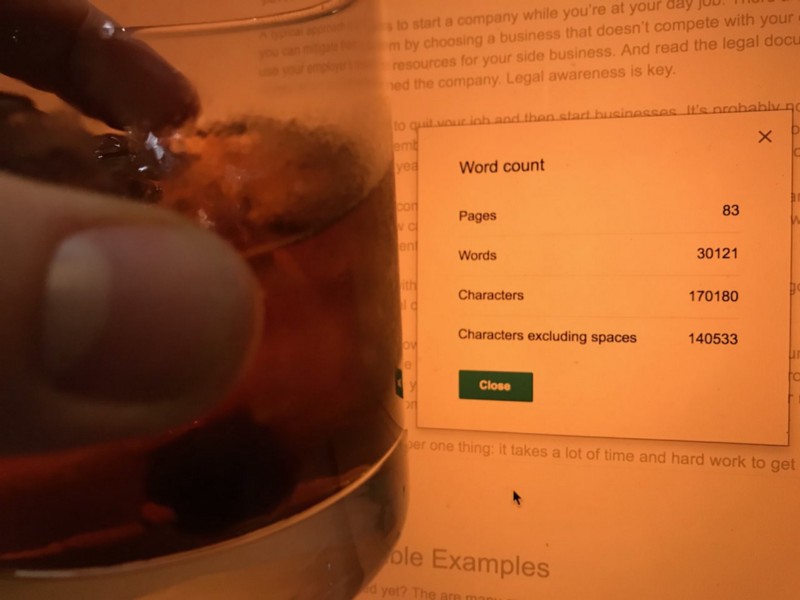 Celebrating 30,000 words with a Manhattan